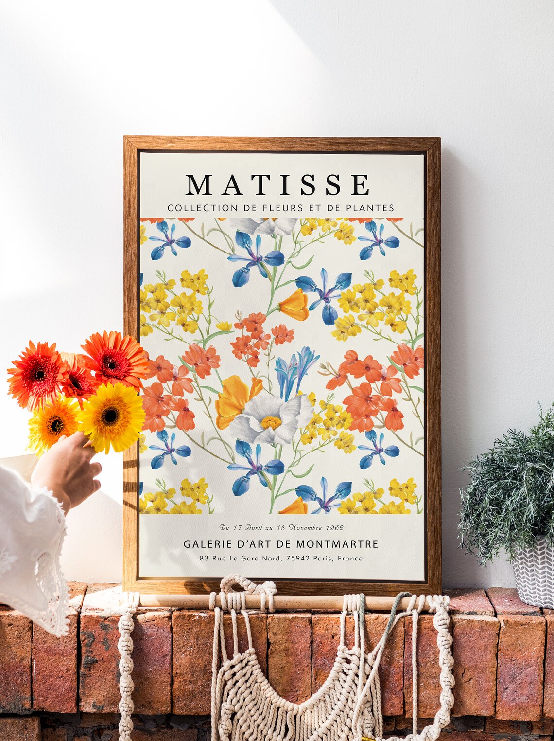 Matisse Bright Wildflower Garden Blue Iris Floral Gallery Print - Image 4
