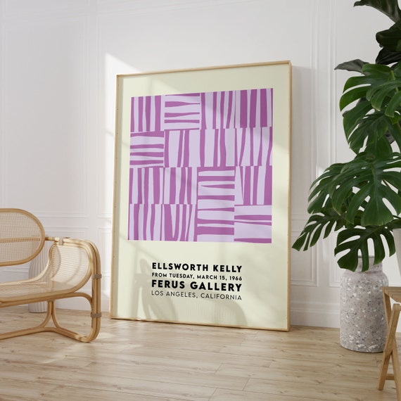 Ellsworth Kelly Exhibition Poster Lilac Stripes Print Abstract Art Midcentury Print High Quality