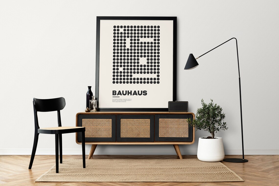 Blackwhite Geometric Bauhaus Poster, Office Decor - Image 4