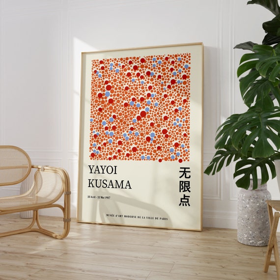 Yayoi Kusama Exhibition Poster Gallery Wall Art Kusama Print Kusama Nets Japanese Decor Printable Minimalist Poster
