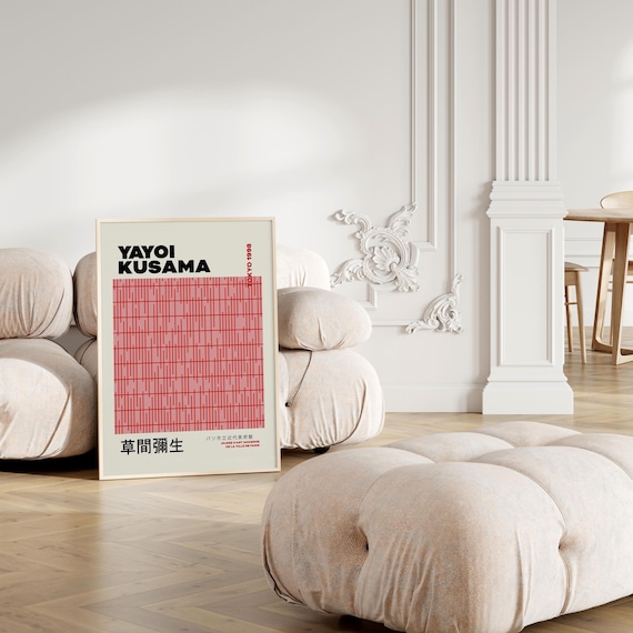 Yayoi Kusama Exhibition Poster Gallery Wall Art Geometric Abstract Print Japanese Decor Printable Poster