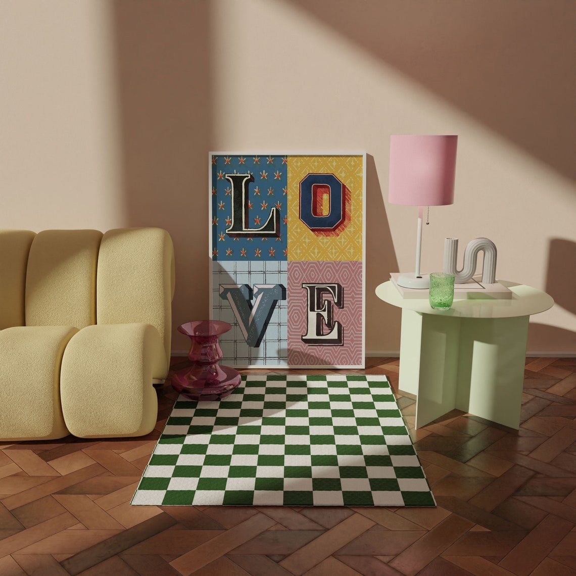 Colorful Retro Circus Letterpress LOVE Typography Home Poster - Image 3
