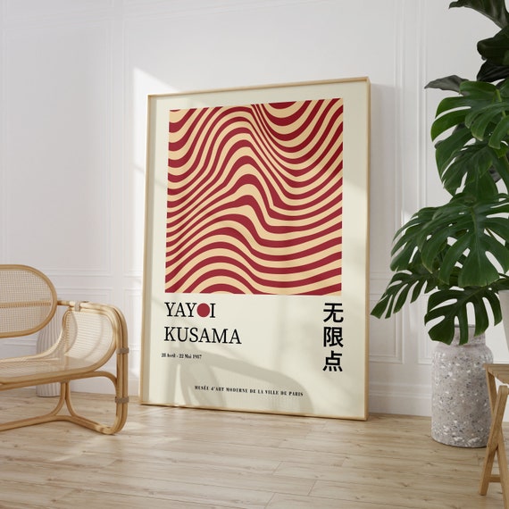 Yayoi Kusama Exhibition Poster Gallery Wall Art Kusama Print Kusama Nets Japanese Decor Printable Minimalist Poster