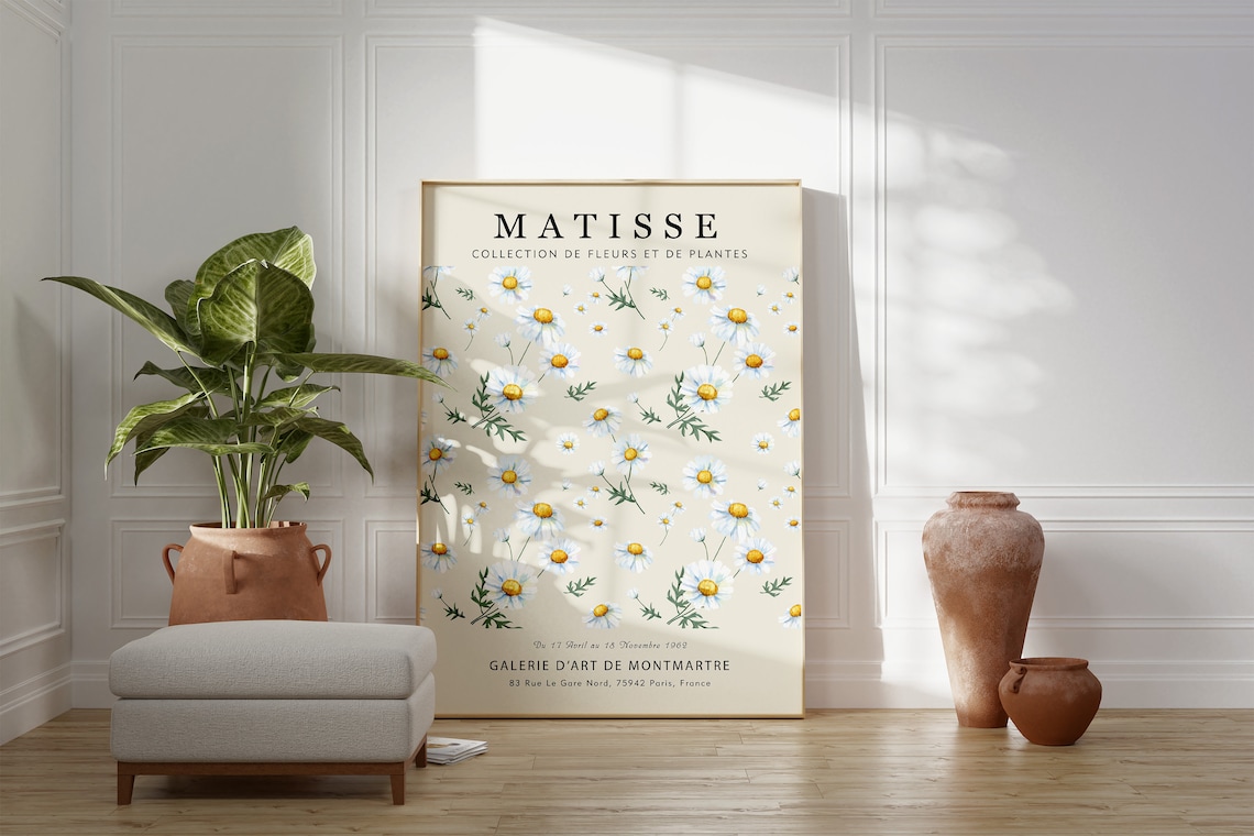 Tokyo Flower Market Matisse-Inspired Botanical Poster