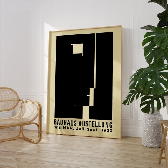 Black Bauhaus Exhibition Poster Ausstellung Vintage Poster Printable Wall Art Minimalist Retro Wall Decor