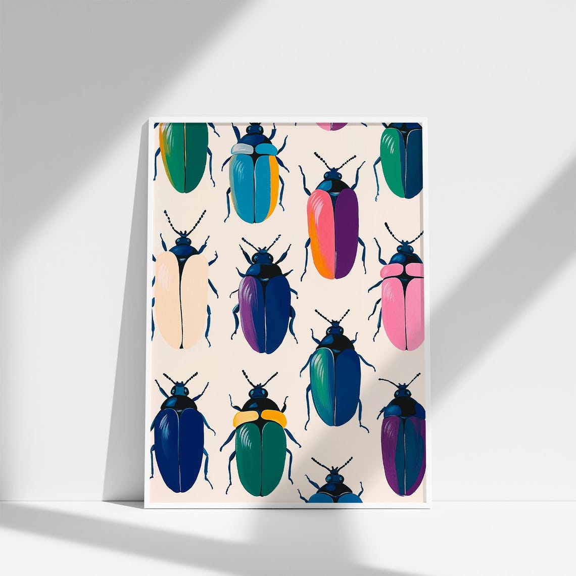 Rainbow Beetles Colorful Insect Print Dopamine Decor Colorful Bug Art Botanical Prints Insects Bugs Boho Nature - Image 4