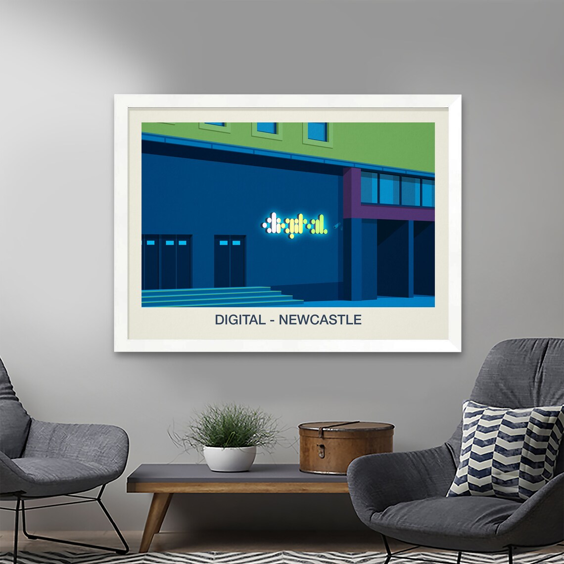 Digital Newcastle Nightclub Neon Electronic Music Venue Wall Art - Image 2