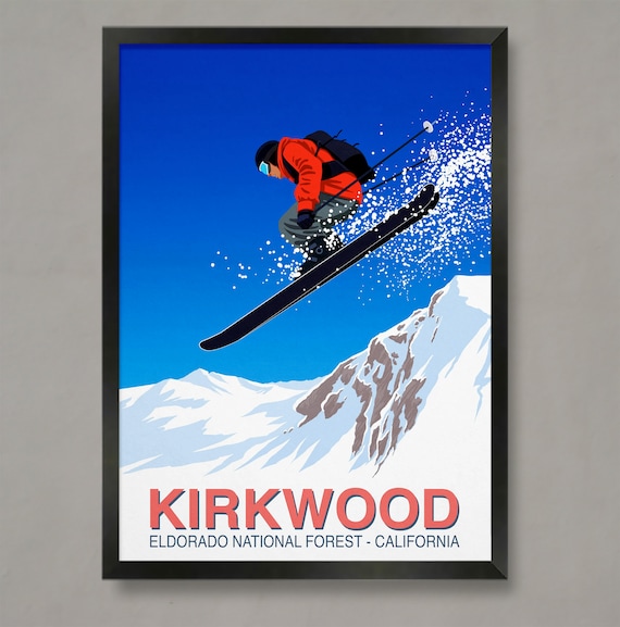Kirkwood Ski Resort Travel Poster Art Print