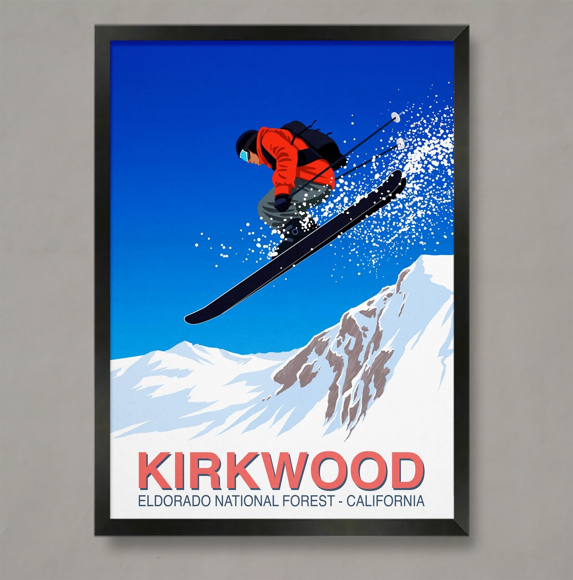 Kirkwood Ski Resort Travel Poster Art Print