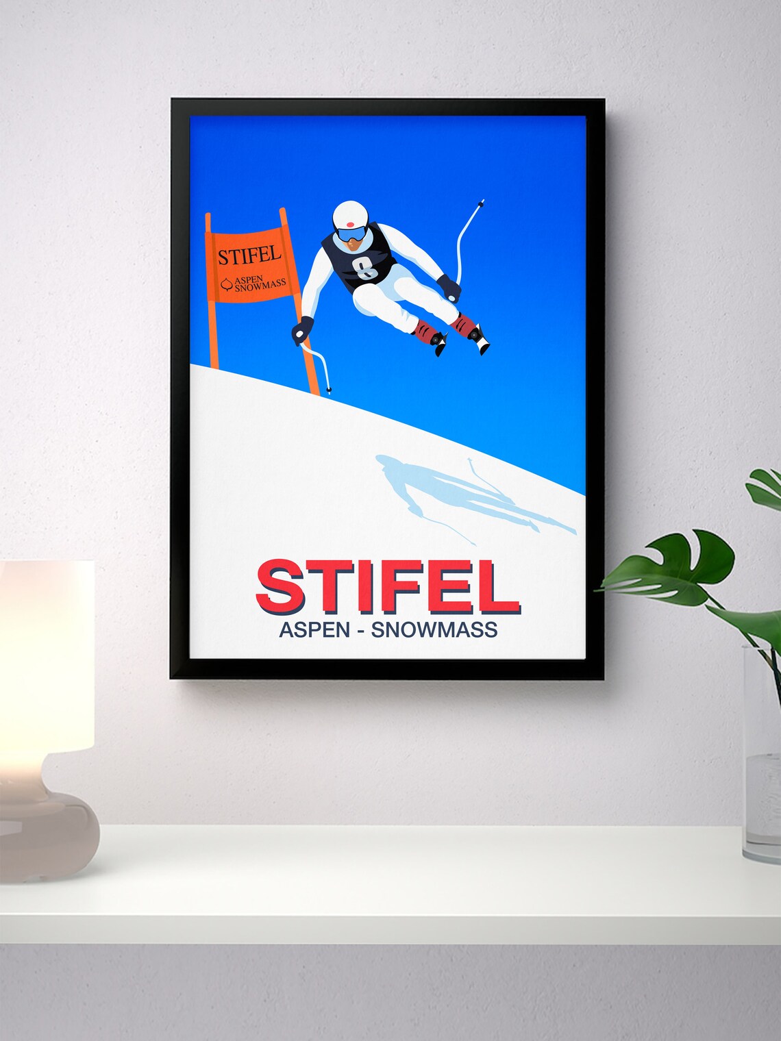Stifel Aspen Snowmass Alpine Ski Race Jump Action Sport Poster - Image 3