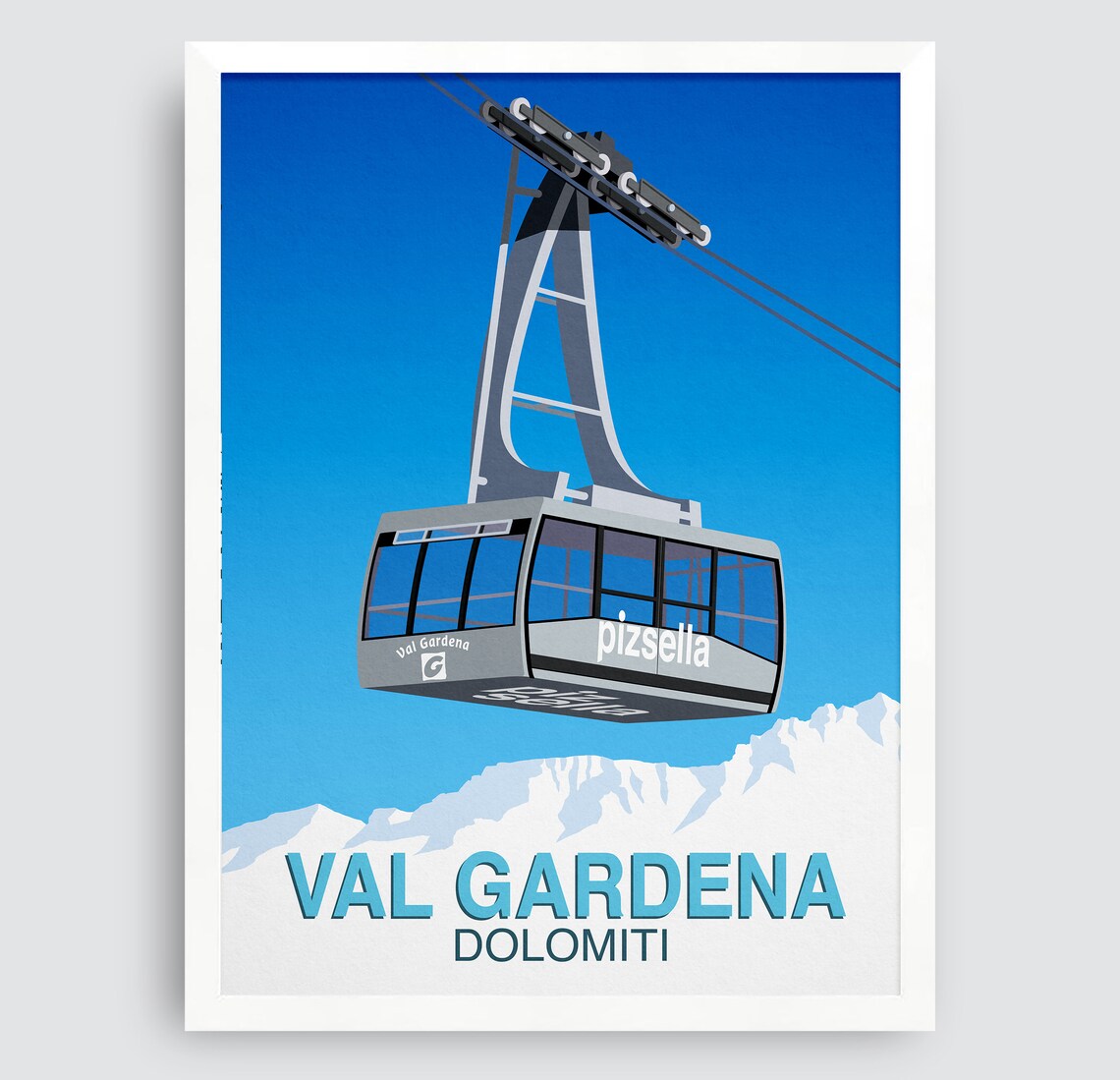 Val Gardena Ski Resort Travel Poster, Ski Print - Image 3