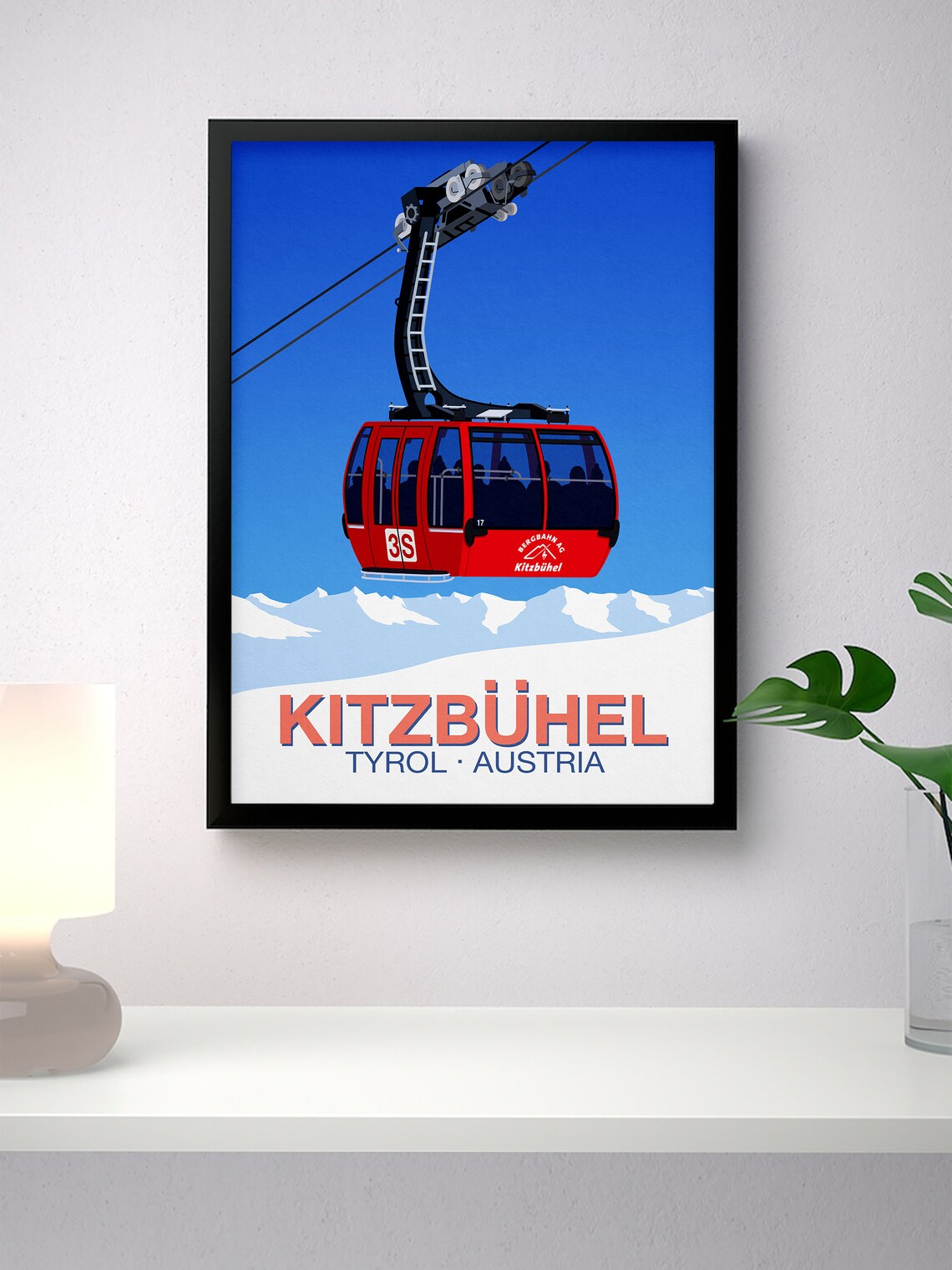 Kitzbuhel Ski Resort Travel Poster, Ski Resort Art Print - Image 4
