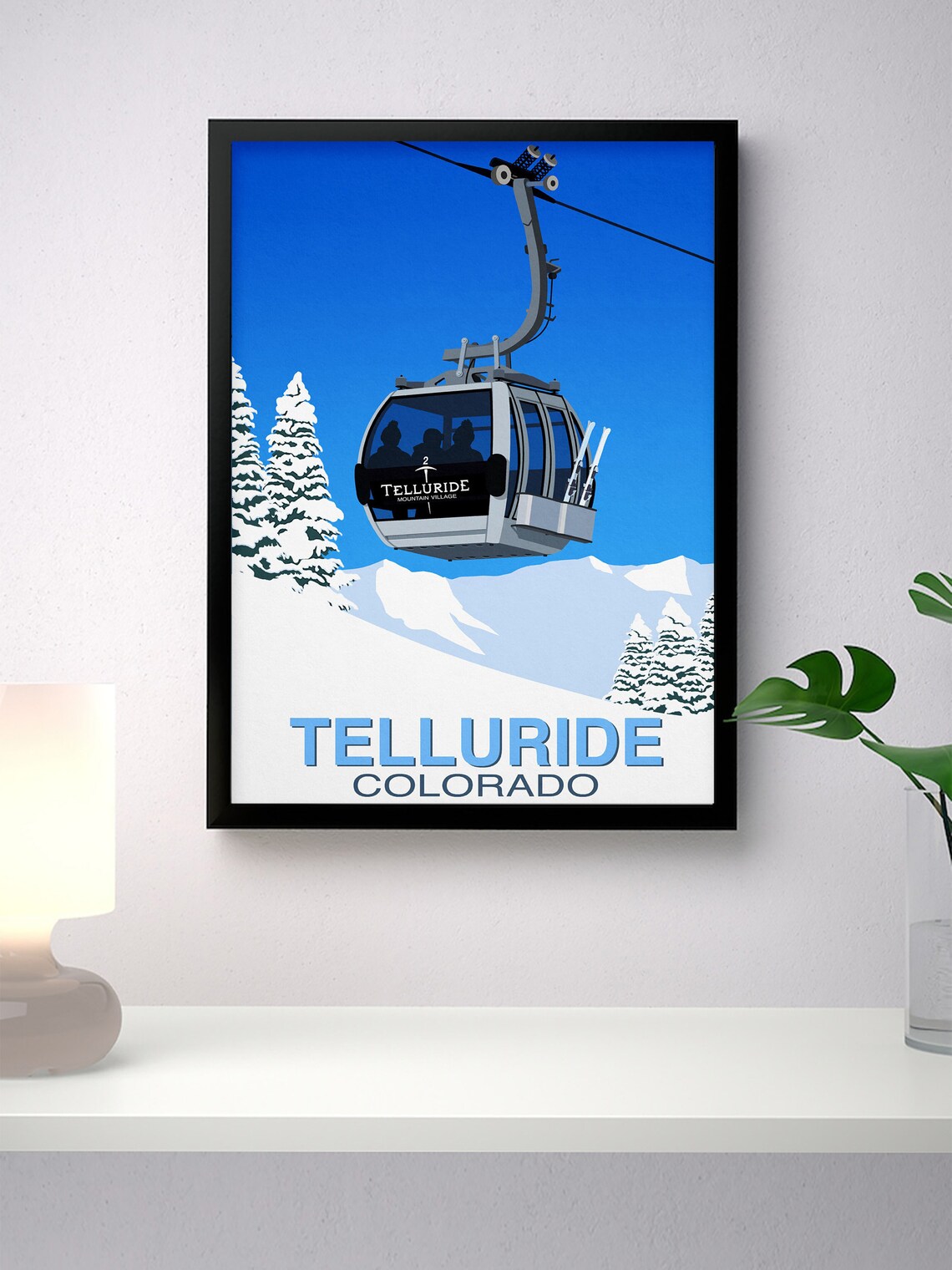 Telluride Ski Resort Travel Poster, Ski Resort Art - Image 4