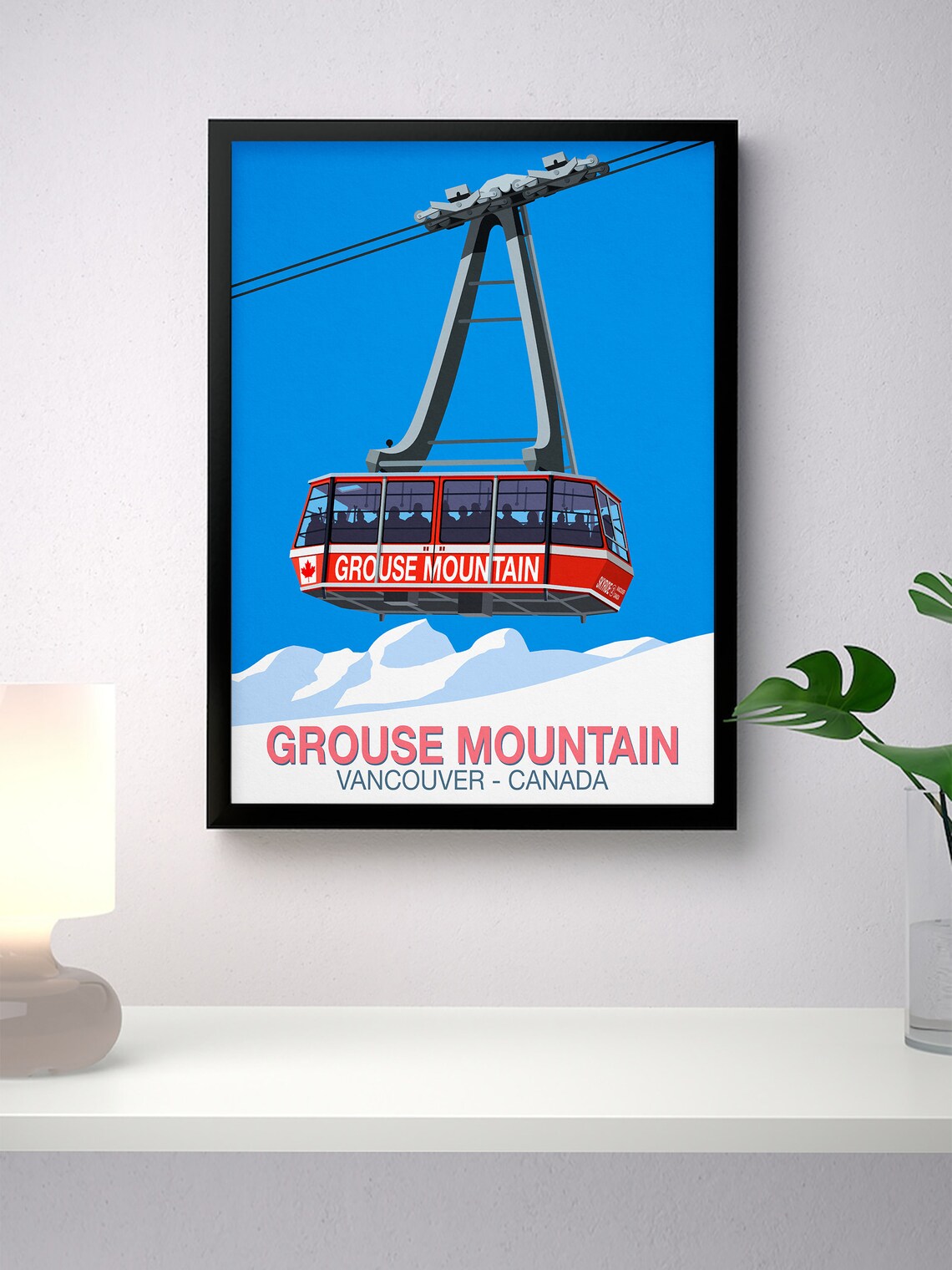 Grouse Mountain Ski Poster, Mountain Resort Travel Poster - Image 4