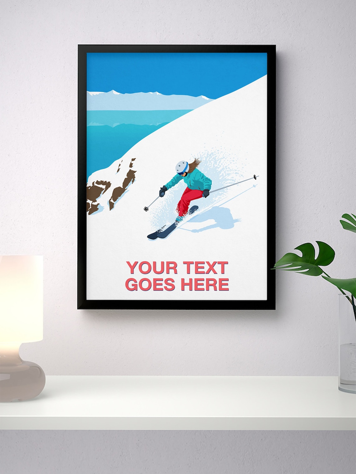 Personalized Ski Art for Female Skier Gift - Image 4
