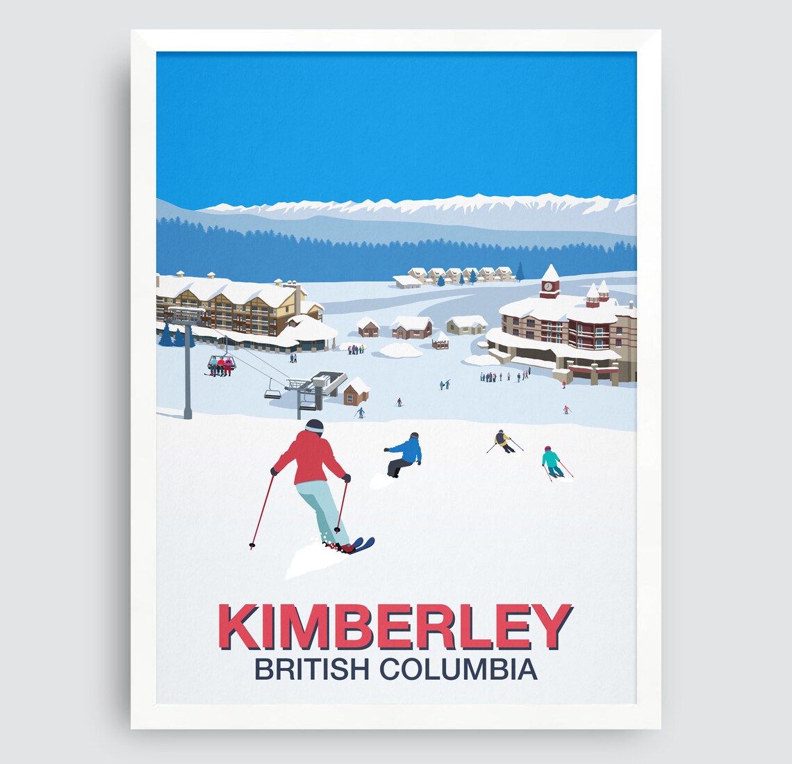 Kimberley British Columbia Vintage Alpine Ski Village Resort Poster - Image 4