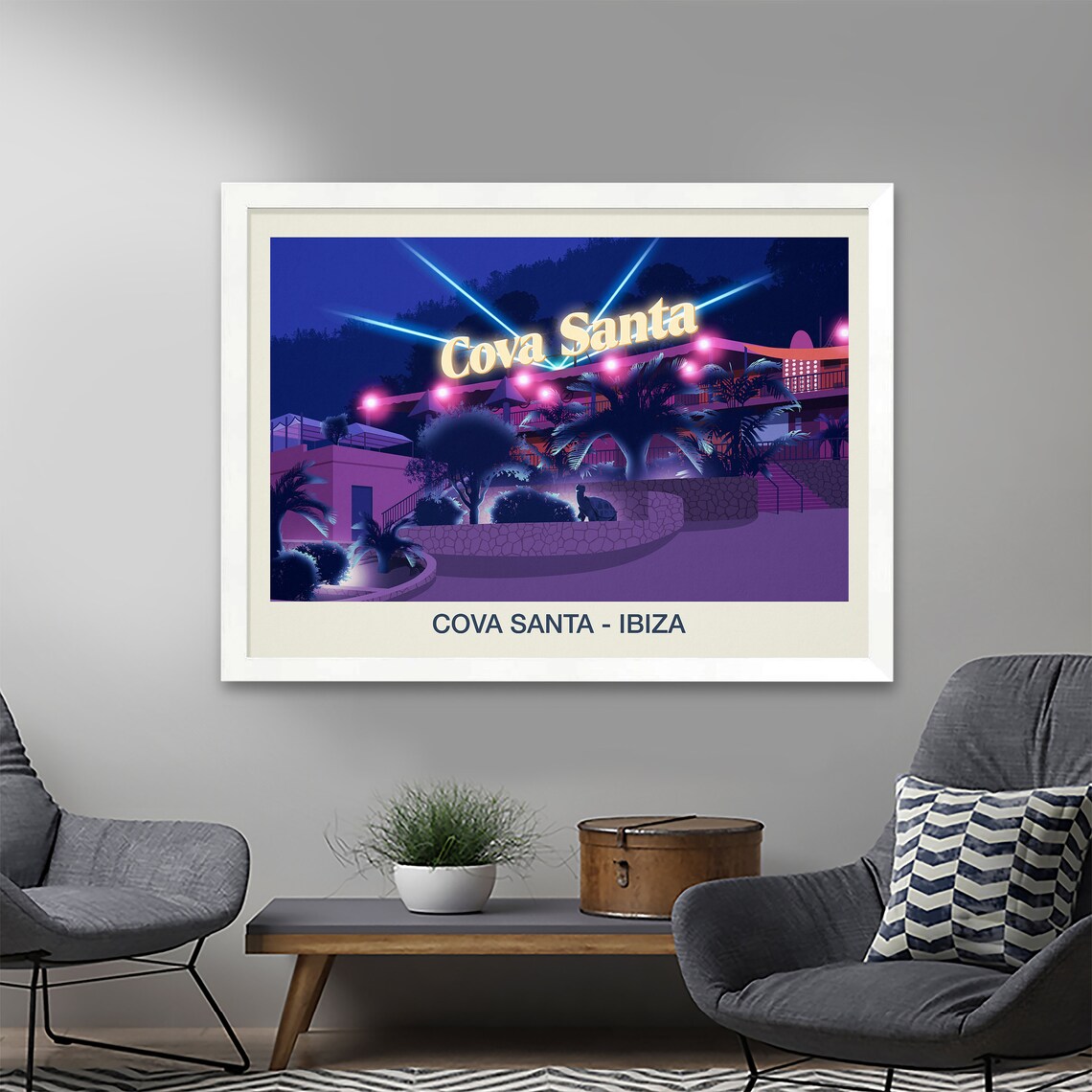 Cova Santa Ibiza Travel Poster, Nightclub Print - Image 2