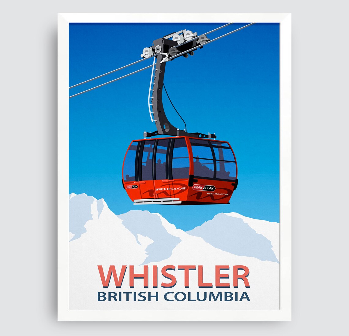 Whistler Ski Resort Travel Poster, Ski Print - Image 3