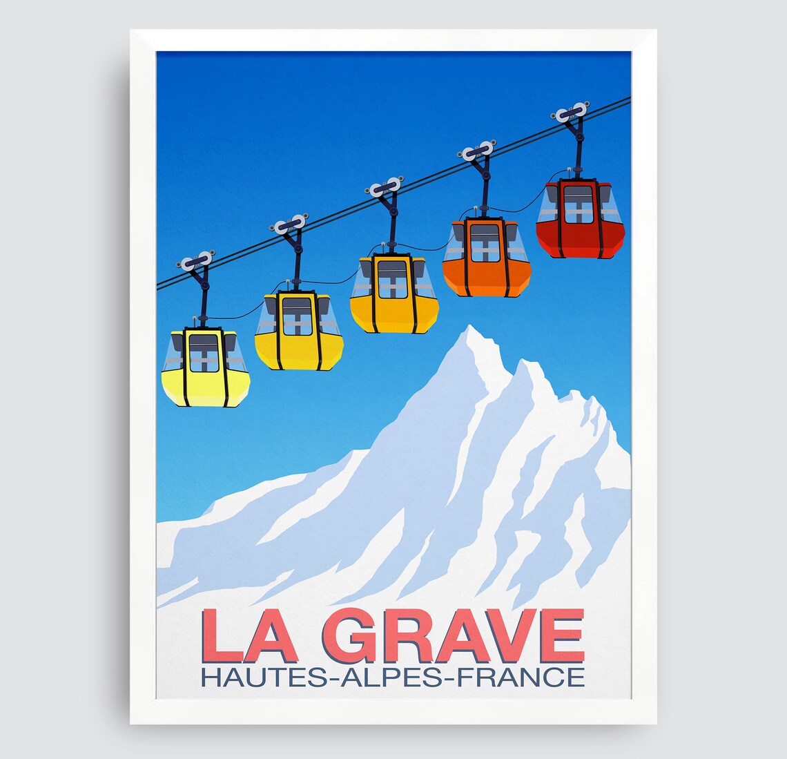La Grave Ski Resort Travel Poster, Ski Resort Print - Image 3