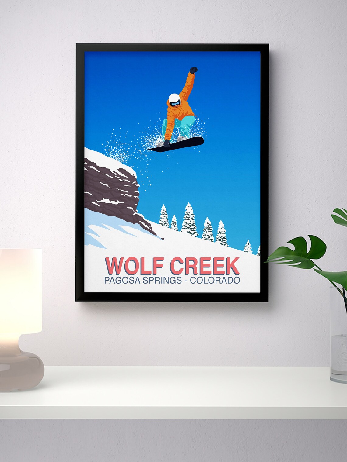 Wolf Creek Pagosa Springs Colorado Snowboarder Air Grab Jump Ski Poster - Image 2