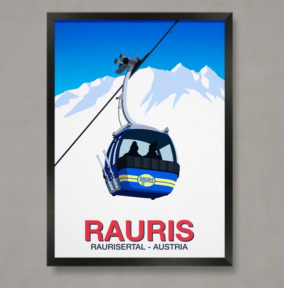 Rauris Ski Poster Ski Resort Poster Ski Print Snowboard Poster Ski Gifts Ski Poster
