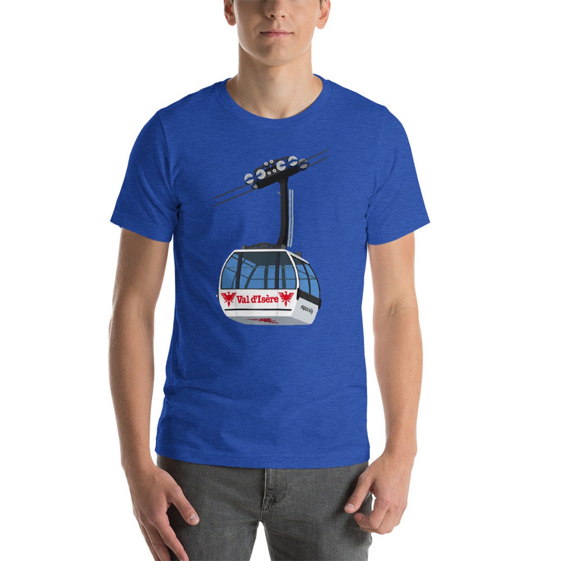 Val d Isere Gondola Vintage Graphic Tee Short Sleeve Art Print