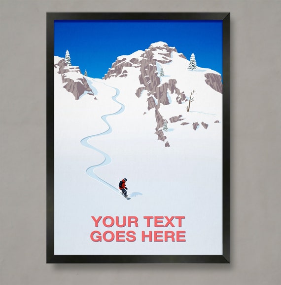 Personalised Ski Gift Custom Ski Art Snowboarder Art Poster Snowboard Poster Personalised Ski Art Personal Ski Gift