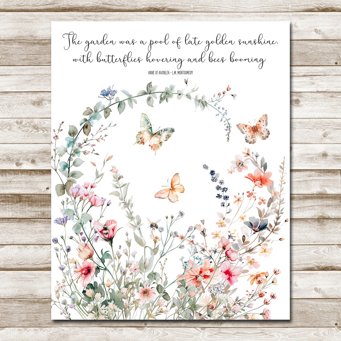 Anne of Avonlea Garden Quote Watercolor Wildflower Meadow Poster - Image 4