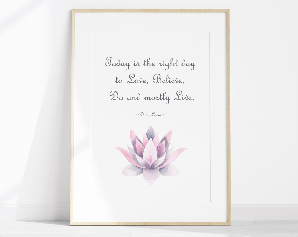 Positive Quotes Wall Art Dalai Lama Poster Mindset Growth Affirmations Motivational Quote Dalai Lama Sign Instant