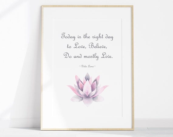 Positive Quotes Wall Art Dalai Lama Poster Mindset Growth Affirmations Motivational Quote Dalai Lama Sign Instant