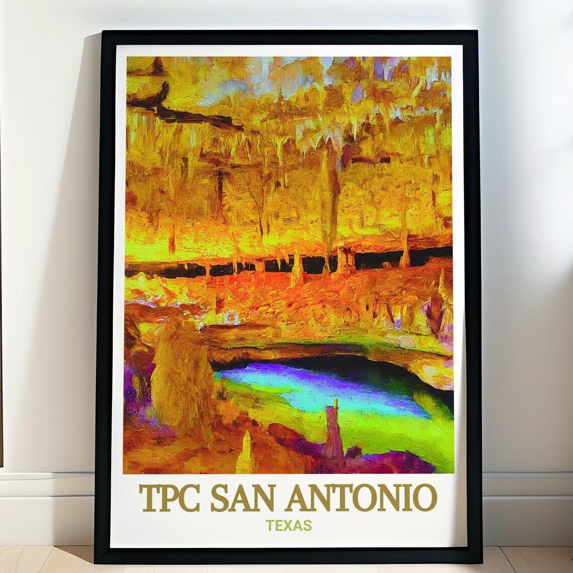 TPC San Antonio Texas Glowing Cavern Underground Lake Poster