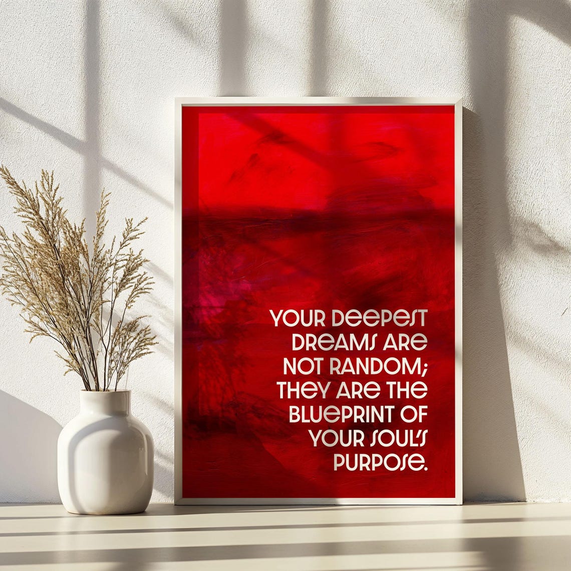 Red Dream Quote Poster Spiritual Typography Wall Art Minimalistic Positive Affirmation Dcor Abstract Prints