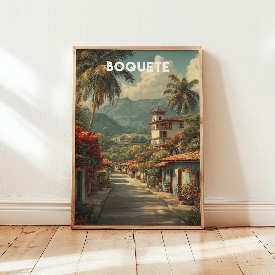 Boquete Panama Vintage Travel Poster Mountain Town Street Art