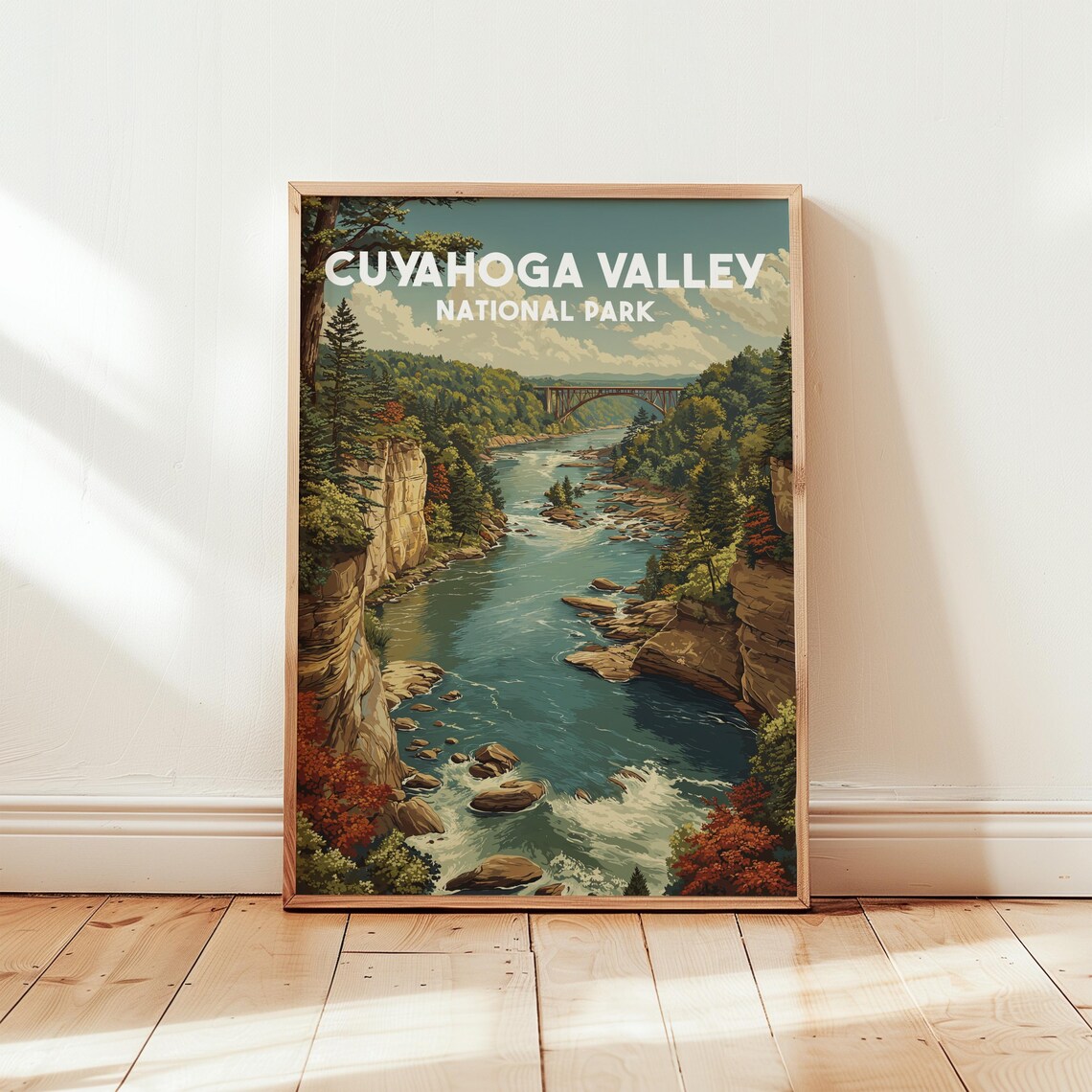 Cuyahoga Valley National Park Retro Travel River Gorge Wall Art