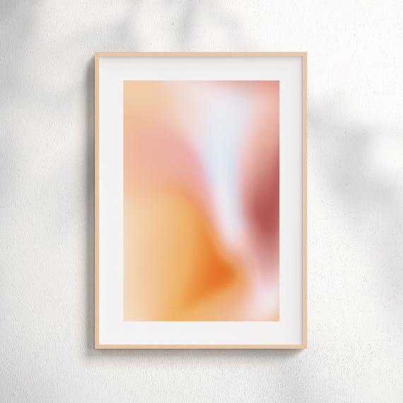 Warm Blush Gradient Abstract Art Print