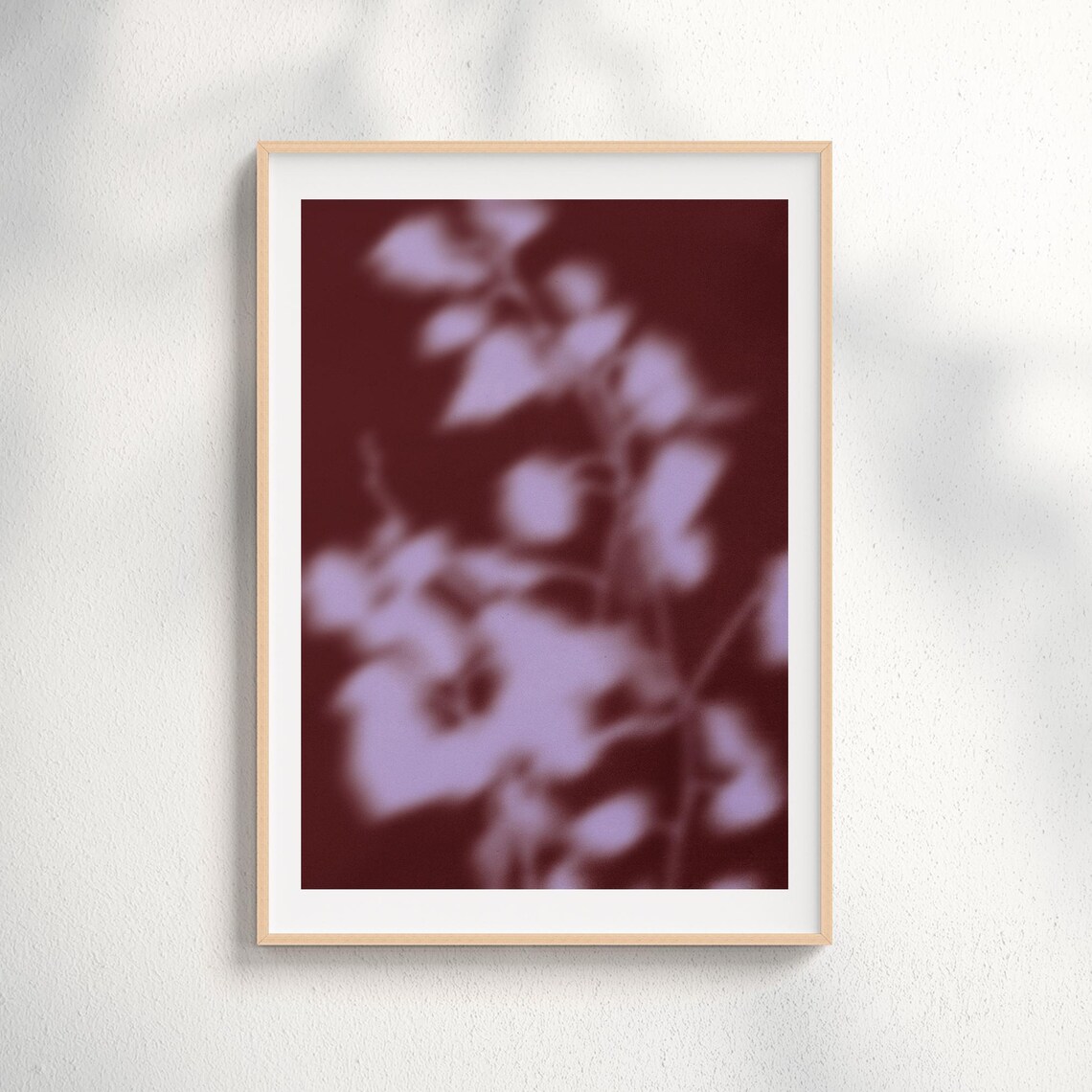 Botanical Shadow Art Print, Mid-Century Abstract