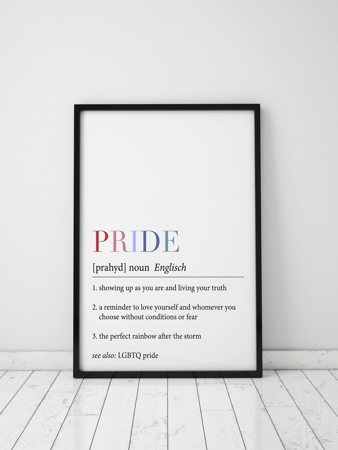 Pride Rainbow Lettering LGBTQ Dictionary Definition Meaning Poster - Image 2