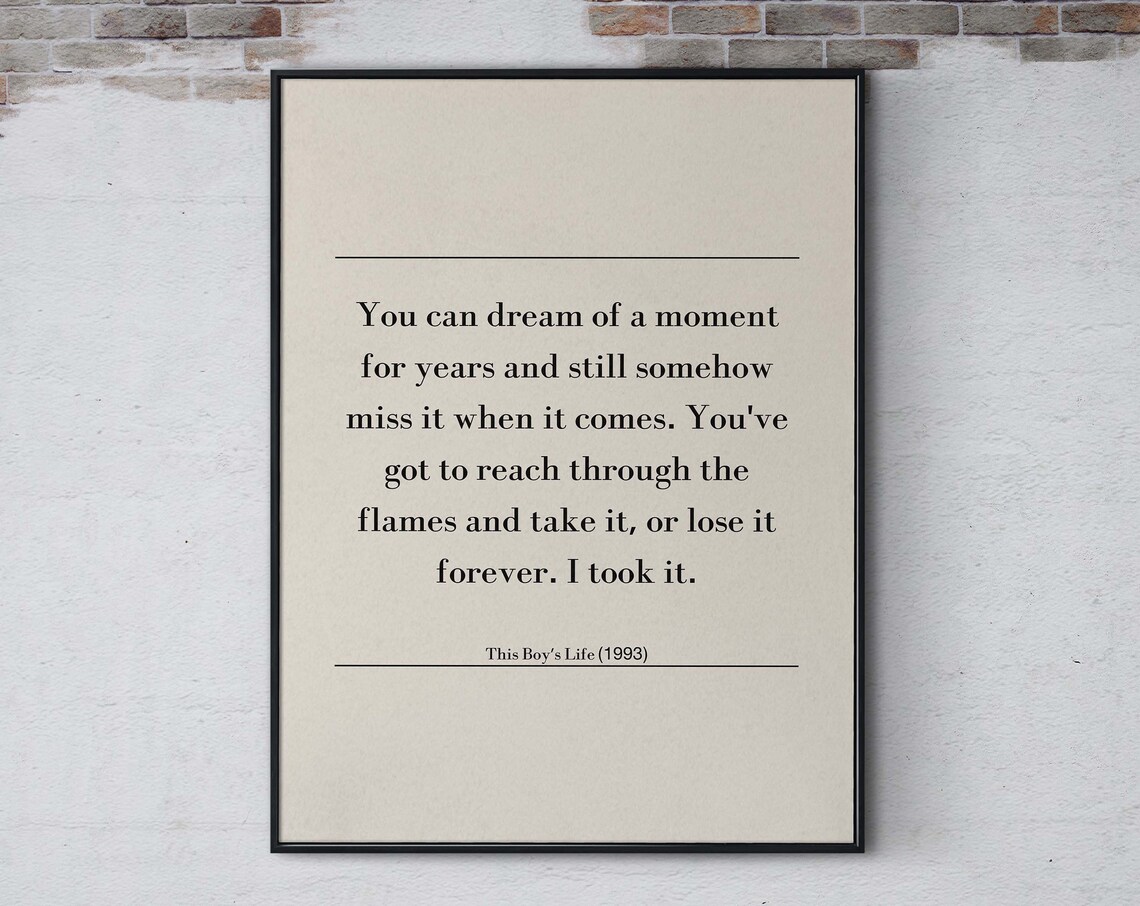 This Boys Life 1993 Iconic Movie Quote Minimalist Poster Art
