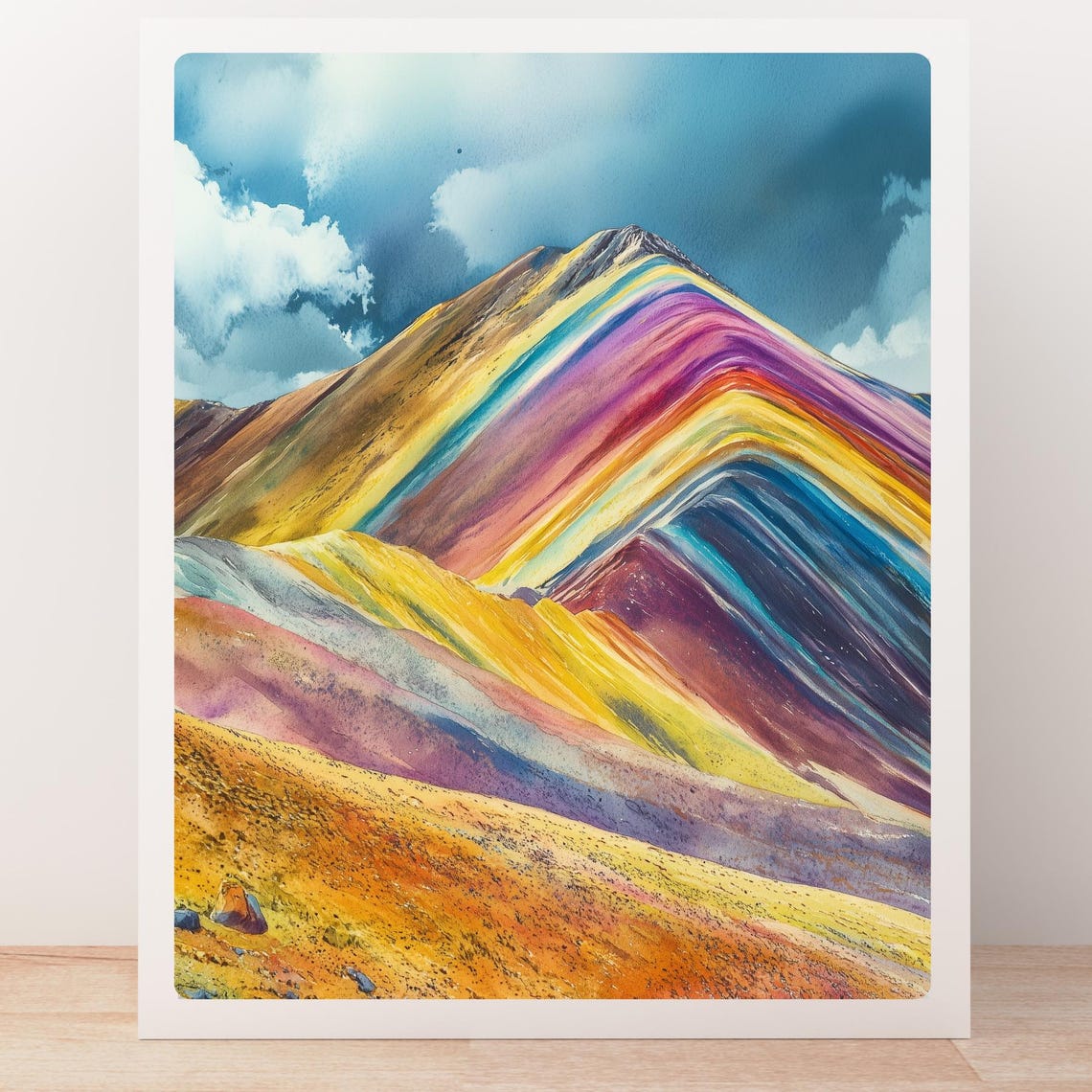 Rainbow Mountain Peru with Colorful Striped Andes Slopes Poster - Image 5