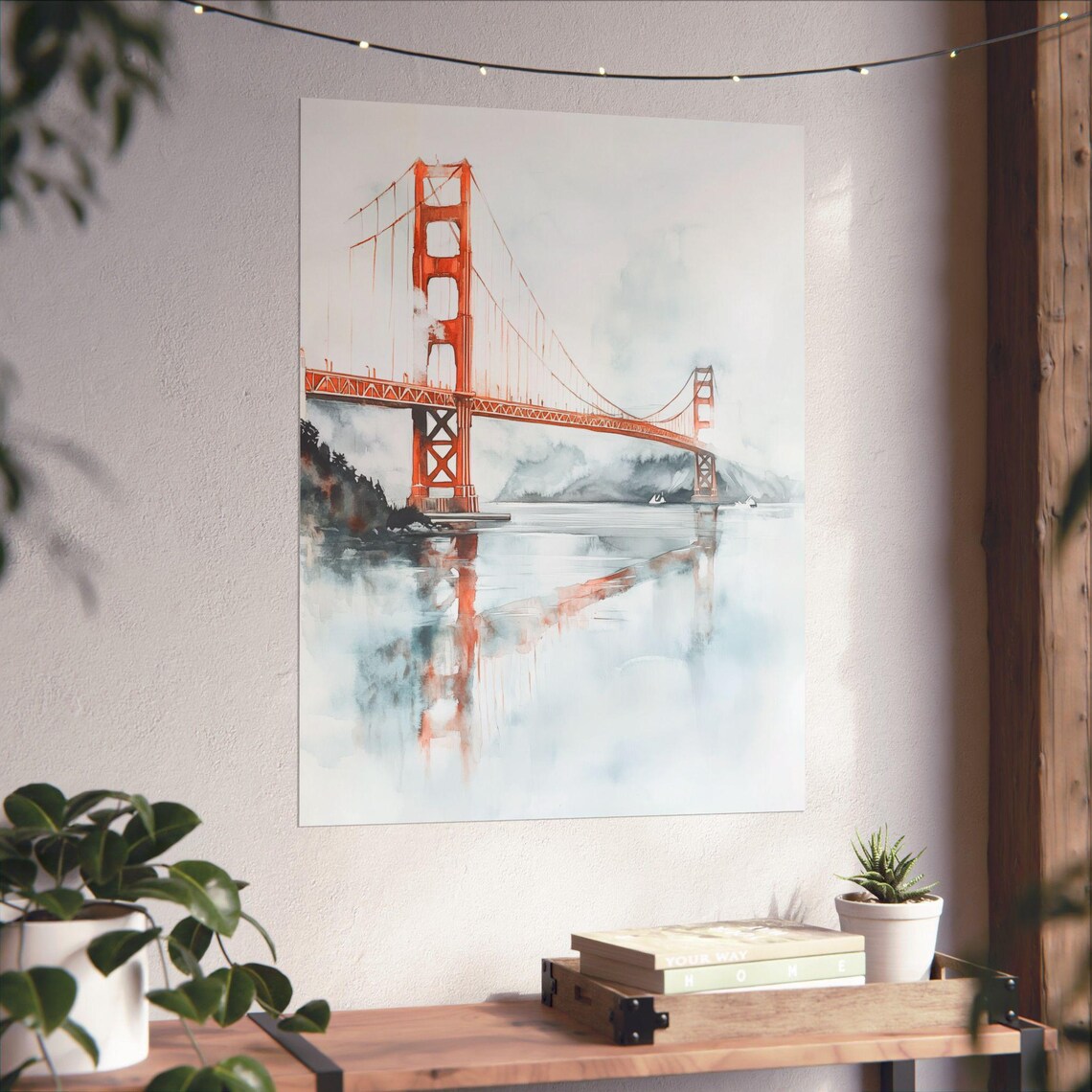 Golden Gate Bridge Watercolor Travel Poster, San Francisco - Image 4