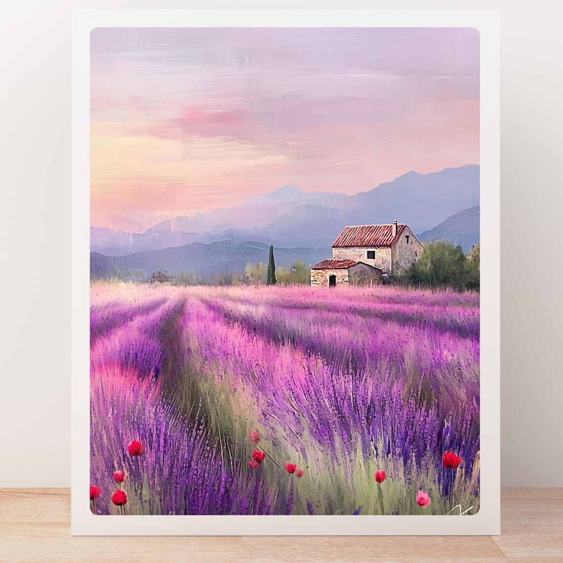 Provence Lavender Field Farmhouse at Sunset France Travel Poster - Image 5