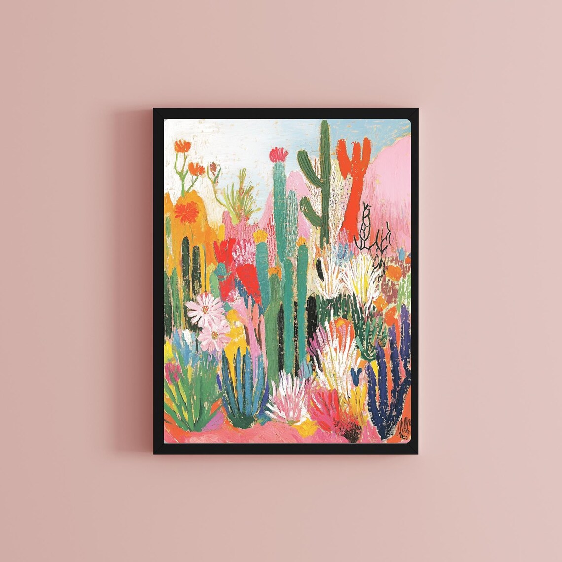 Colorful Fauvist Cactus Garden Desert Blooms Southwest Art Print - Image 2