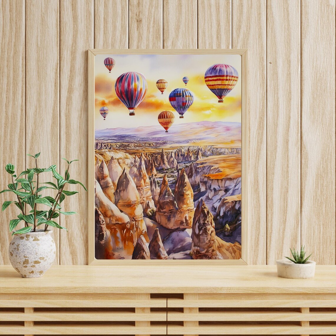 Cappadocia Hot Air Balloons Over Fairy Chimneys at Sunrise Poster - Image 4