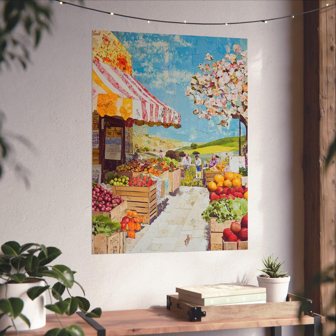 Country Farmers Market Produce Stand Summer Collage Art Print - Image 6