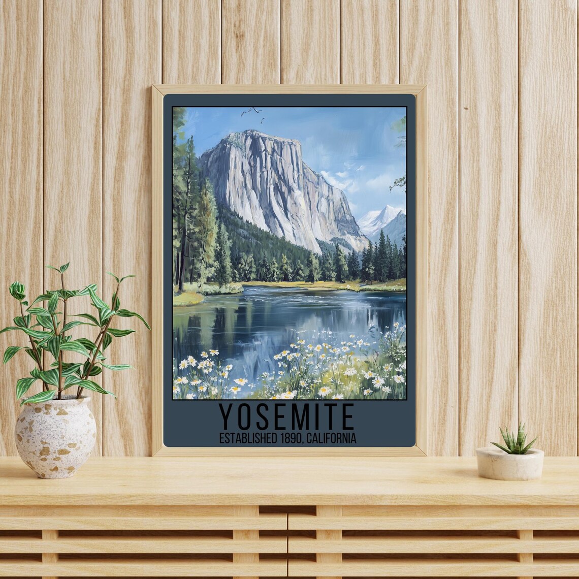 Yosemite California National Park El Capitan River Wildflowers Poster - Image 3