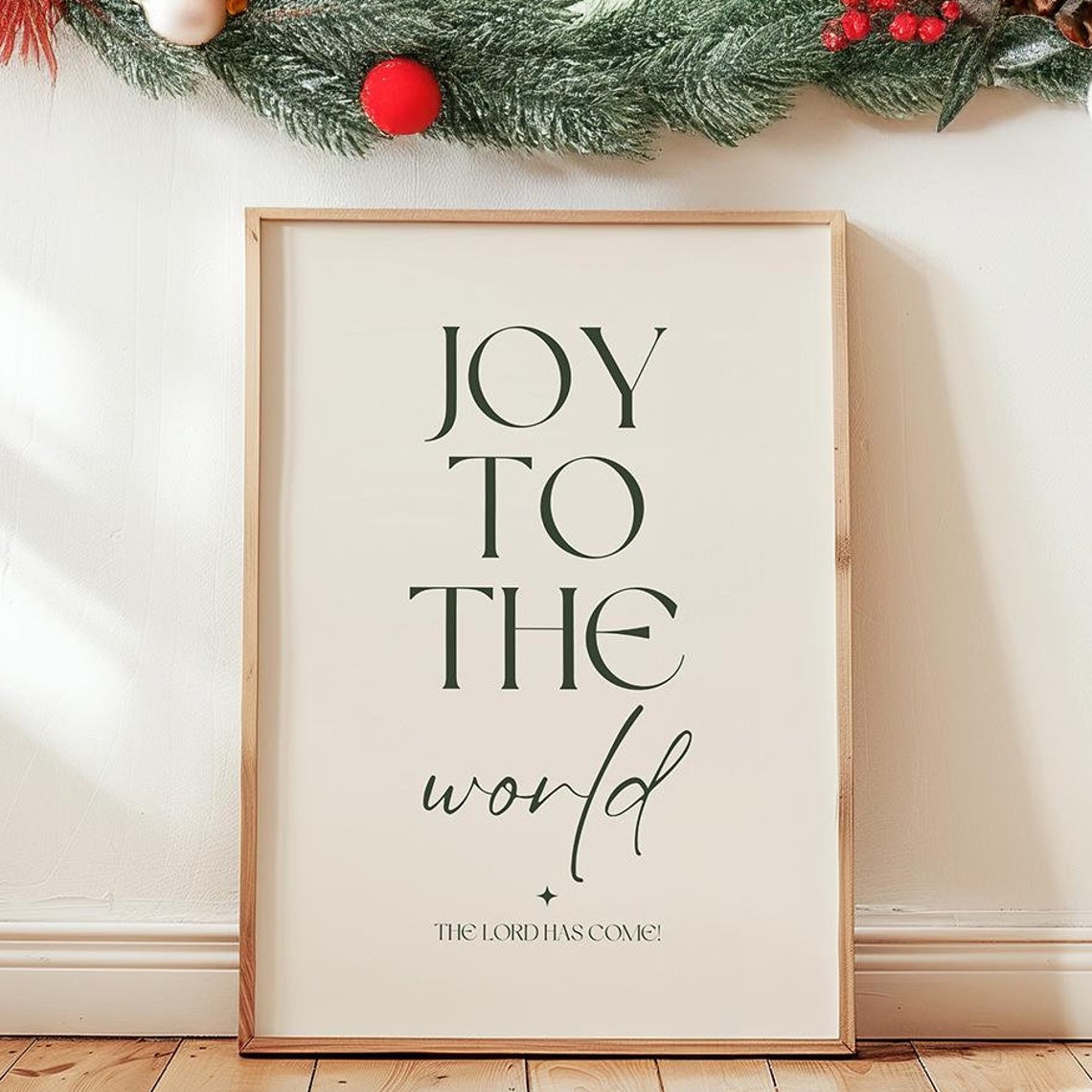 Joy To The World The Lord Has Come Christmas Typography Poster