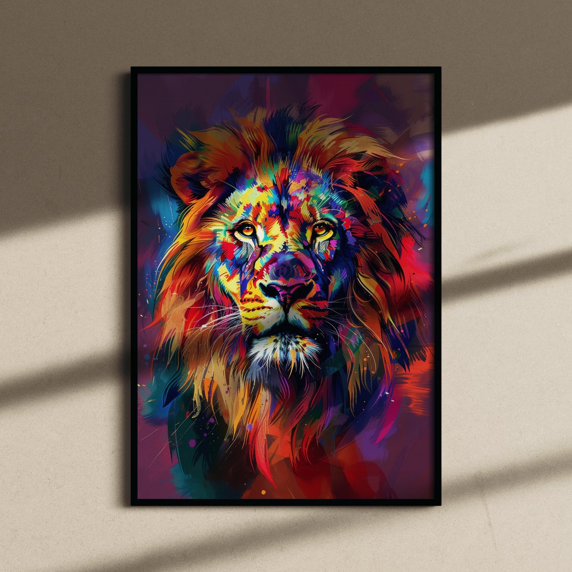 Lion Pop Art Print Lion Print Lion Poster Lion Art Lion Painting Colorful Art Pop Art Modern Wall Art Contemporary Art Stylish Art - Image 3