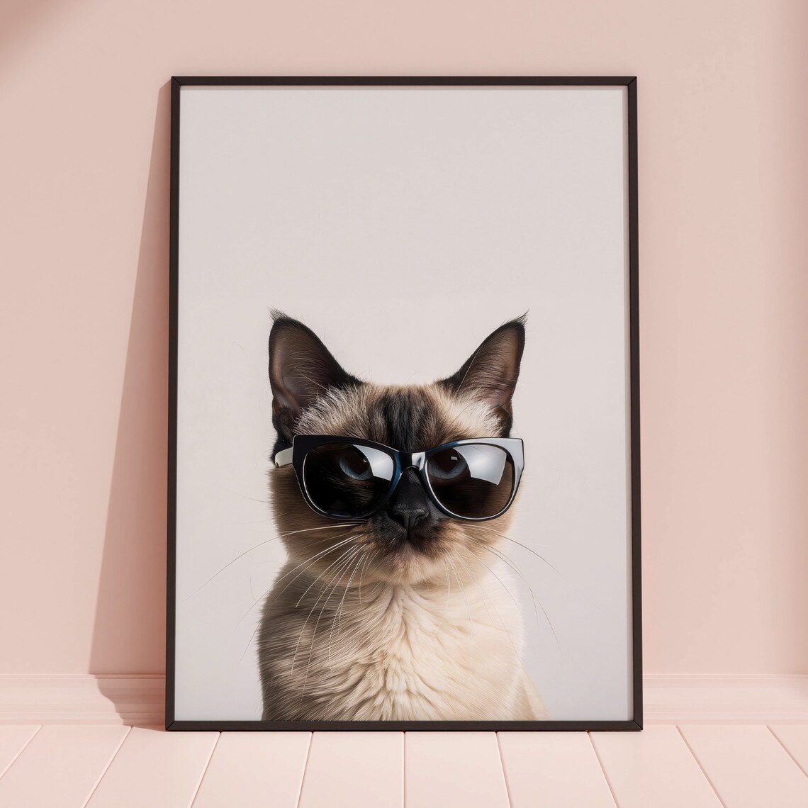 Siamese Cat in Black Sunglasses Elegant Cool Feline Portrait Poster - Image 3