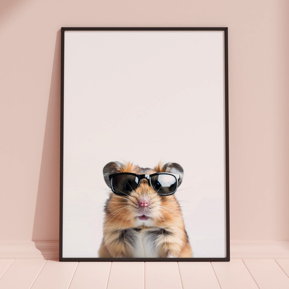 Cute Hamster Wearing Sunglasses Minimalist Funny Pet Animal Poster - Image 3