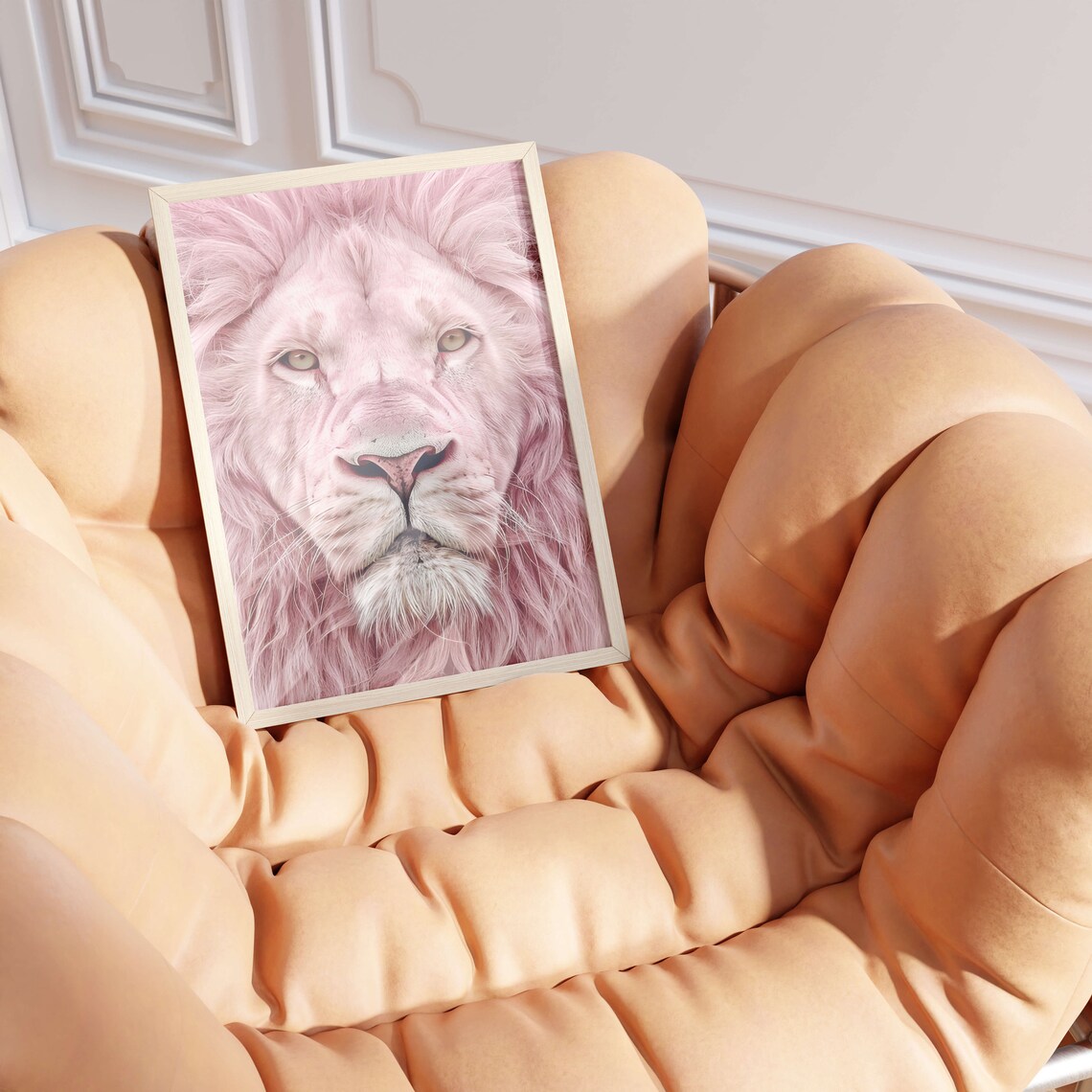 Pink Lion Print Lion Print Lion Poster Lion Photo Lion Art Conceptual Art Minimalist Art Pink Print Pink Decor Pink Wall Art - Image 3